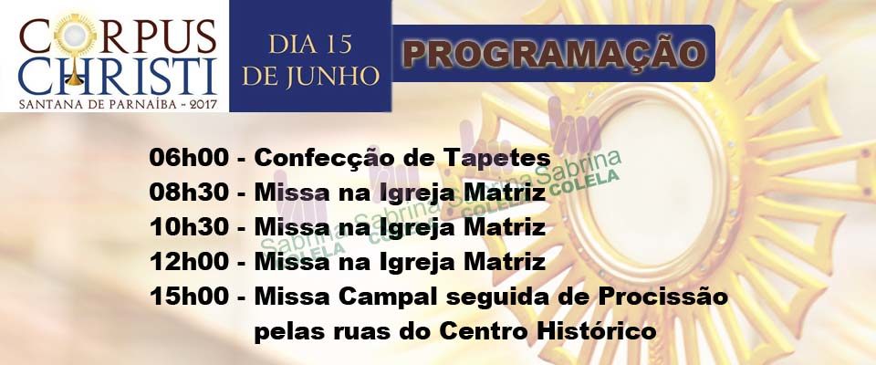 Programação do Corpus Christi 2017